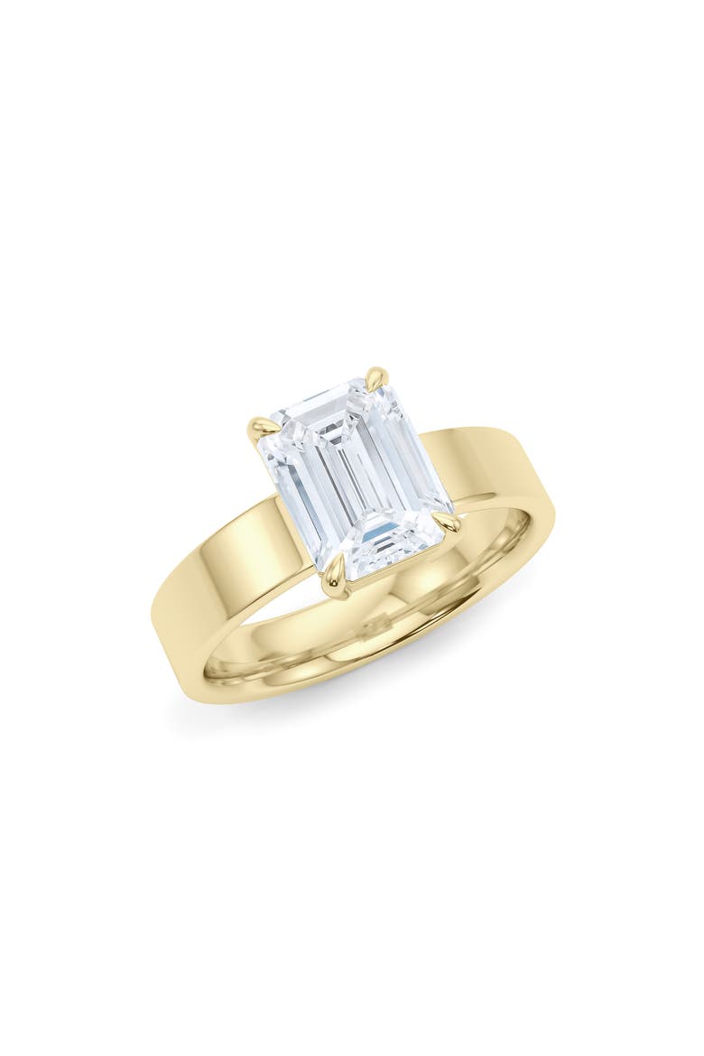 Emerald Cut Cigar Lab Created Diamond Ring, Main, color, 2.00CTW 18K YELLOW GOLD
