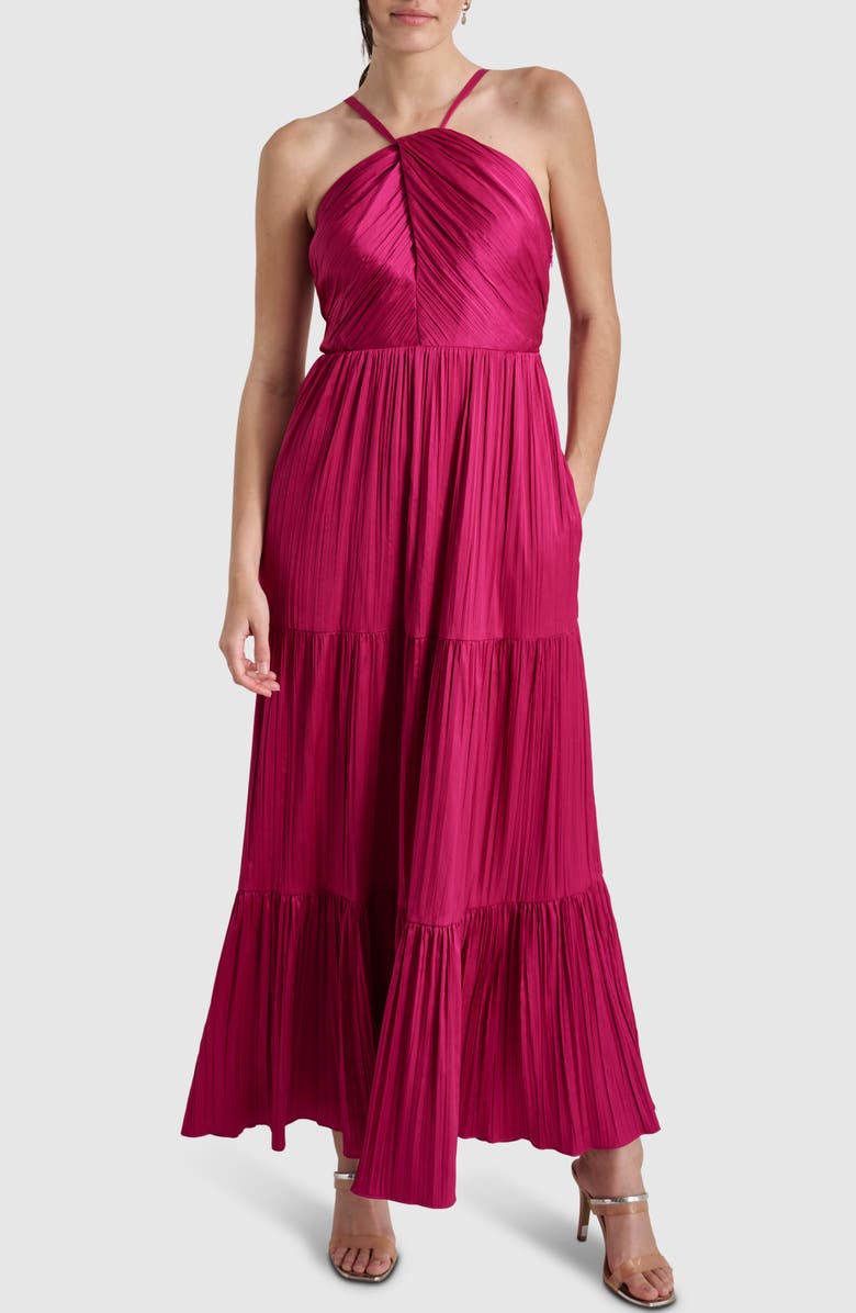 DKNY Pliss Halter Maxi Dress | Nordstrom