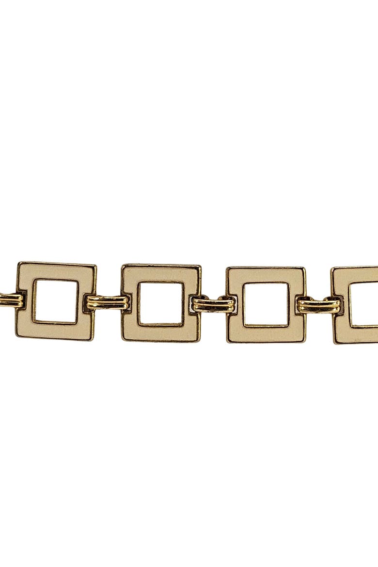 Vintage Gold Tone Square Chain Link Belt Geometric Retro Boho Adjustable 80s 90s, Alternate, color, Gold