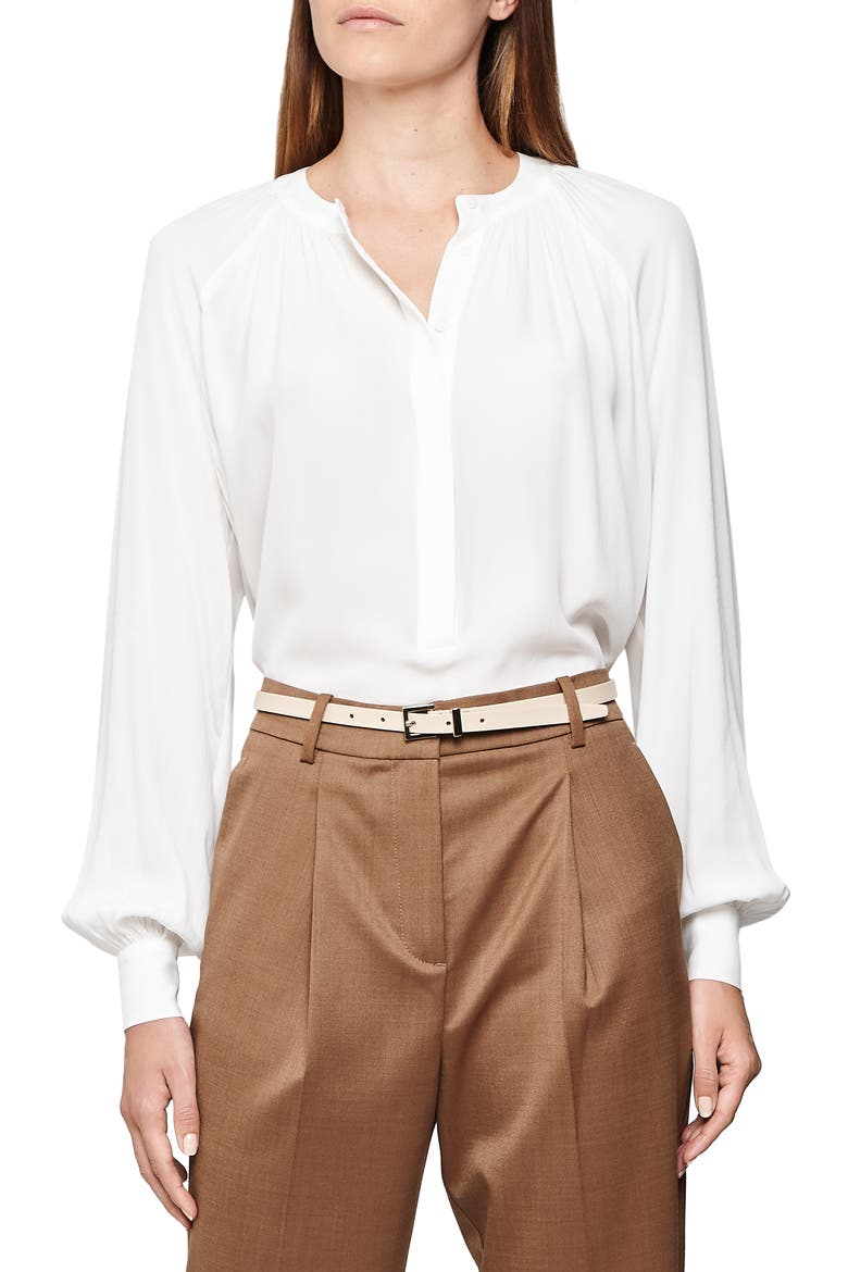 Gwen Balloon Sleeve Popover Blouse, Main, color, WHITE