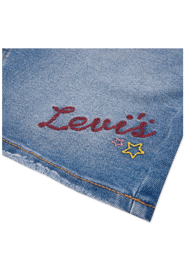 Kids' Embroidered Denim Overall Dress, Alternate, color, DANCE AROUND