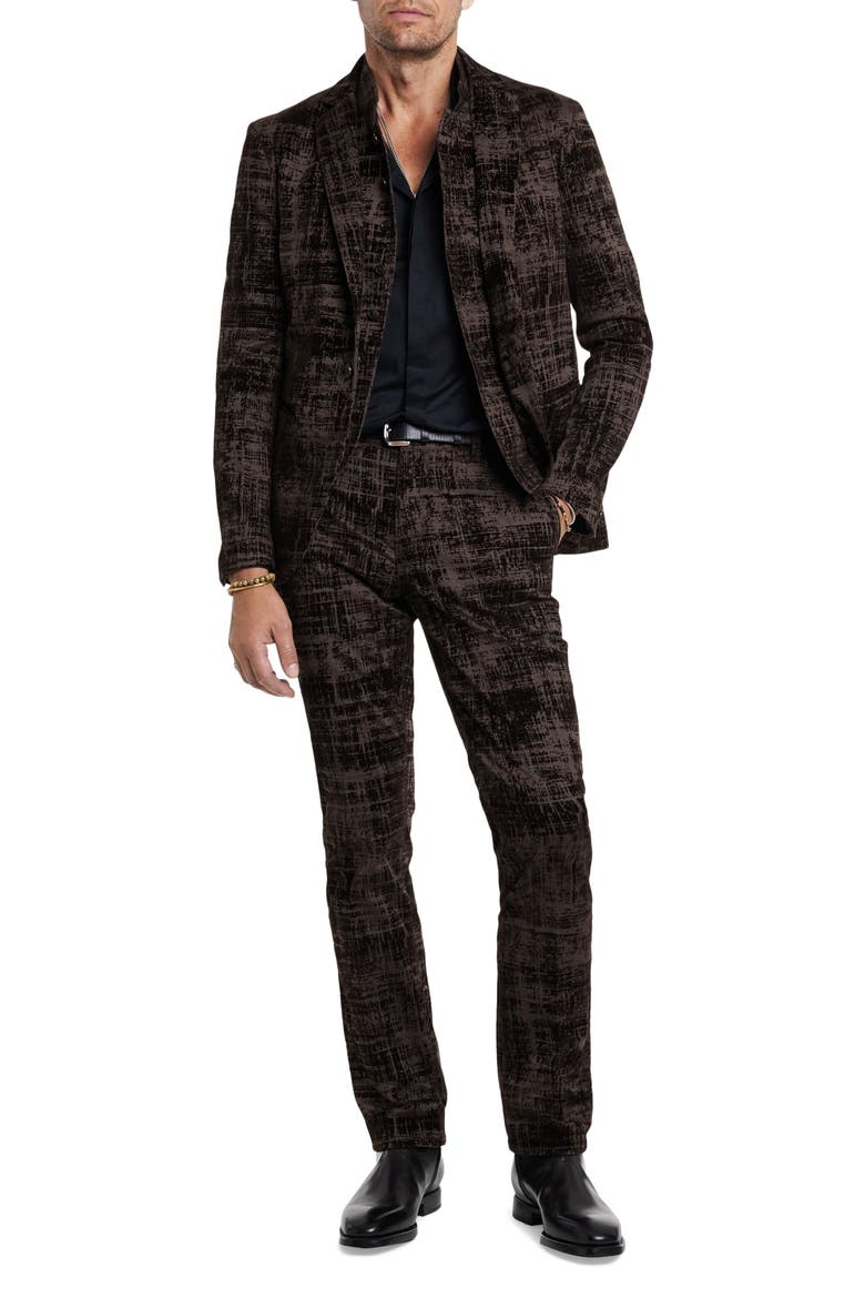 Dalton Slim Fit Flocked Sport Coat with Removable Vest, Alternate, color, OLD BARK