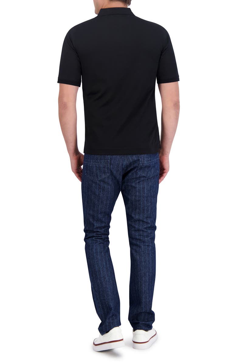 Robert Graham The Player Solid Cotton Jersey Polo, Alternate, color, Black