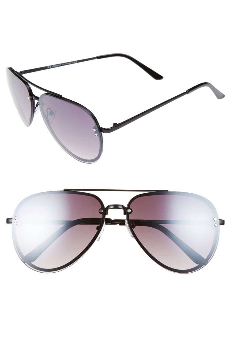 A.J. Morgan 60mm Aviator Sunglasses, Main, color, 