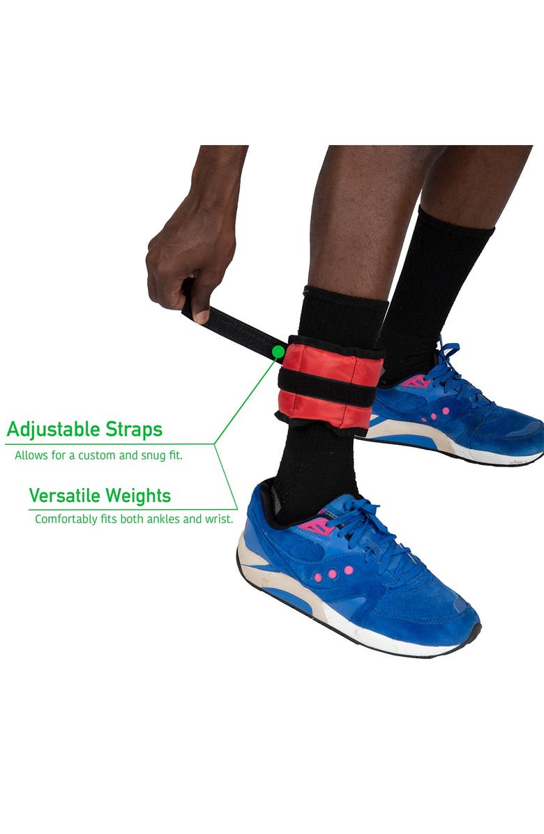 MIND READER 2 lb Adjustable Ankle & Wrist Weights - Set of 2, Alternate, color, 