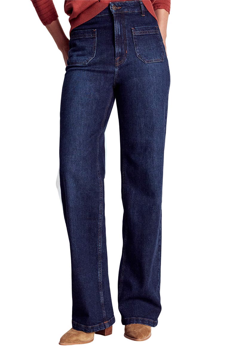 Patch Pocket Relaxed Straight Leg Jeans, Main, color, MID VINTAGE
