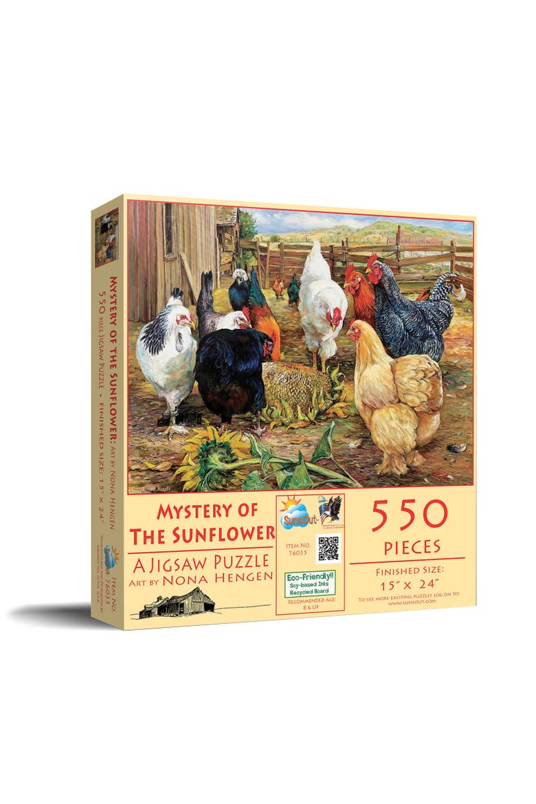 Mystery of the Sunflower 550 piece Jigsaw Puzzle for Adults, Main, color, Multicolor