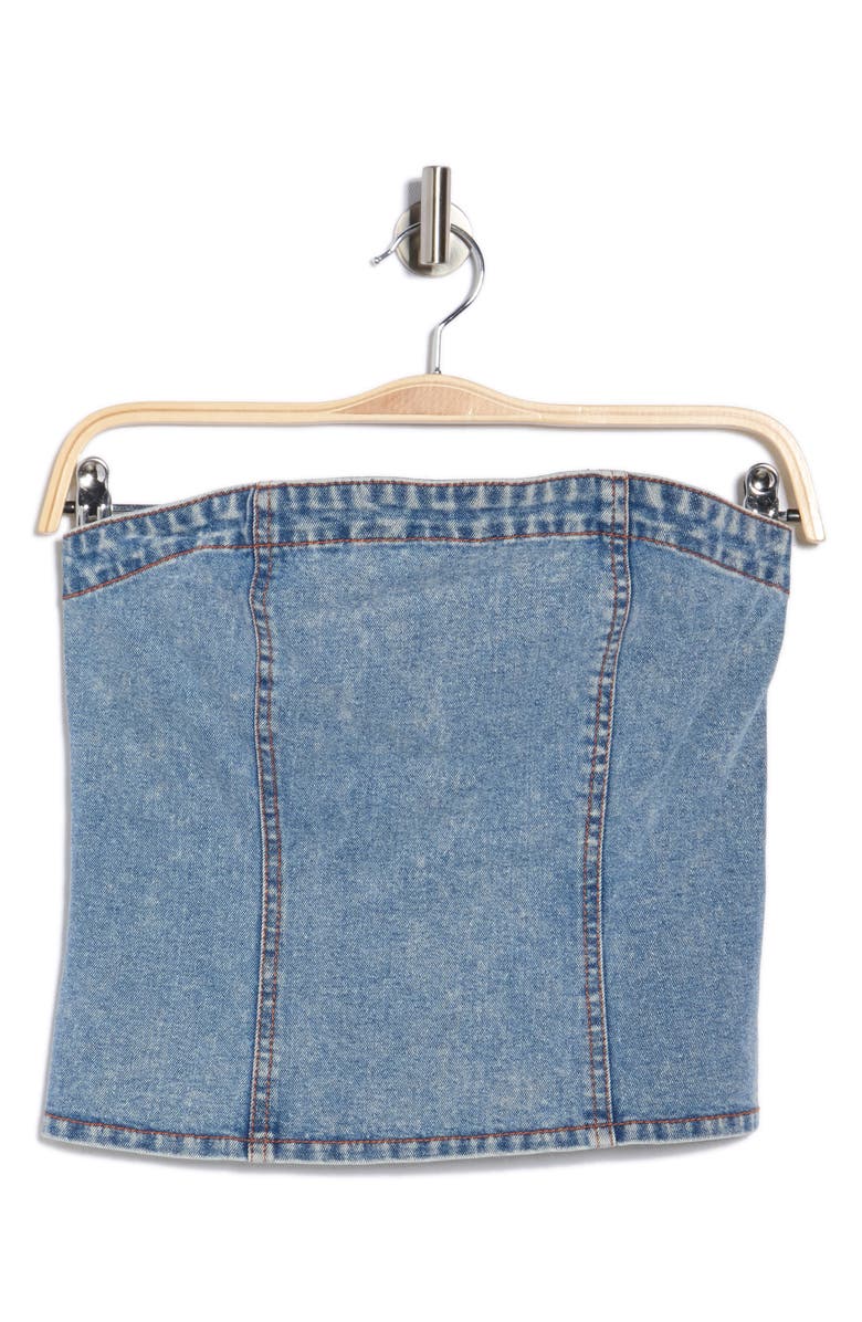 Vigoss Denim Tube Top, Alternate, color, Light Wash