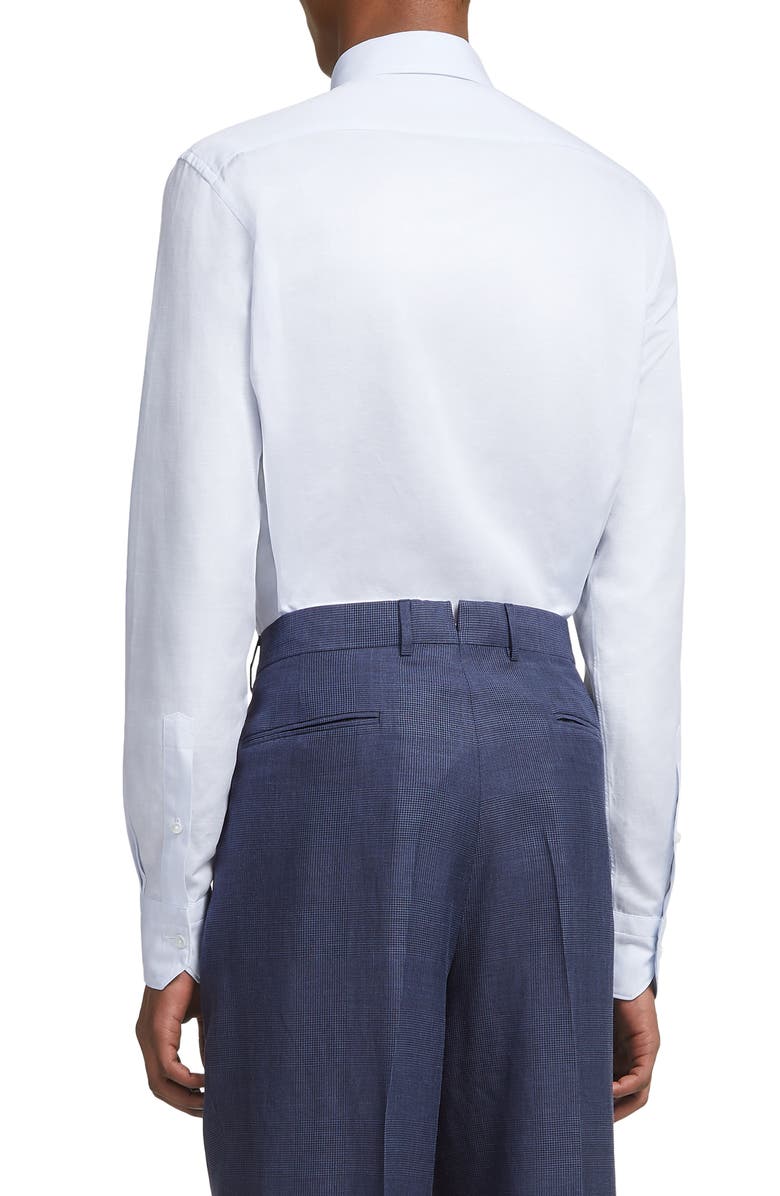 ZEGNA Garment Washed Cotton & Linen Button-Up Shirt, Alternate, color, 