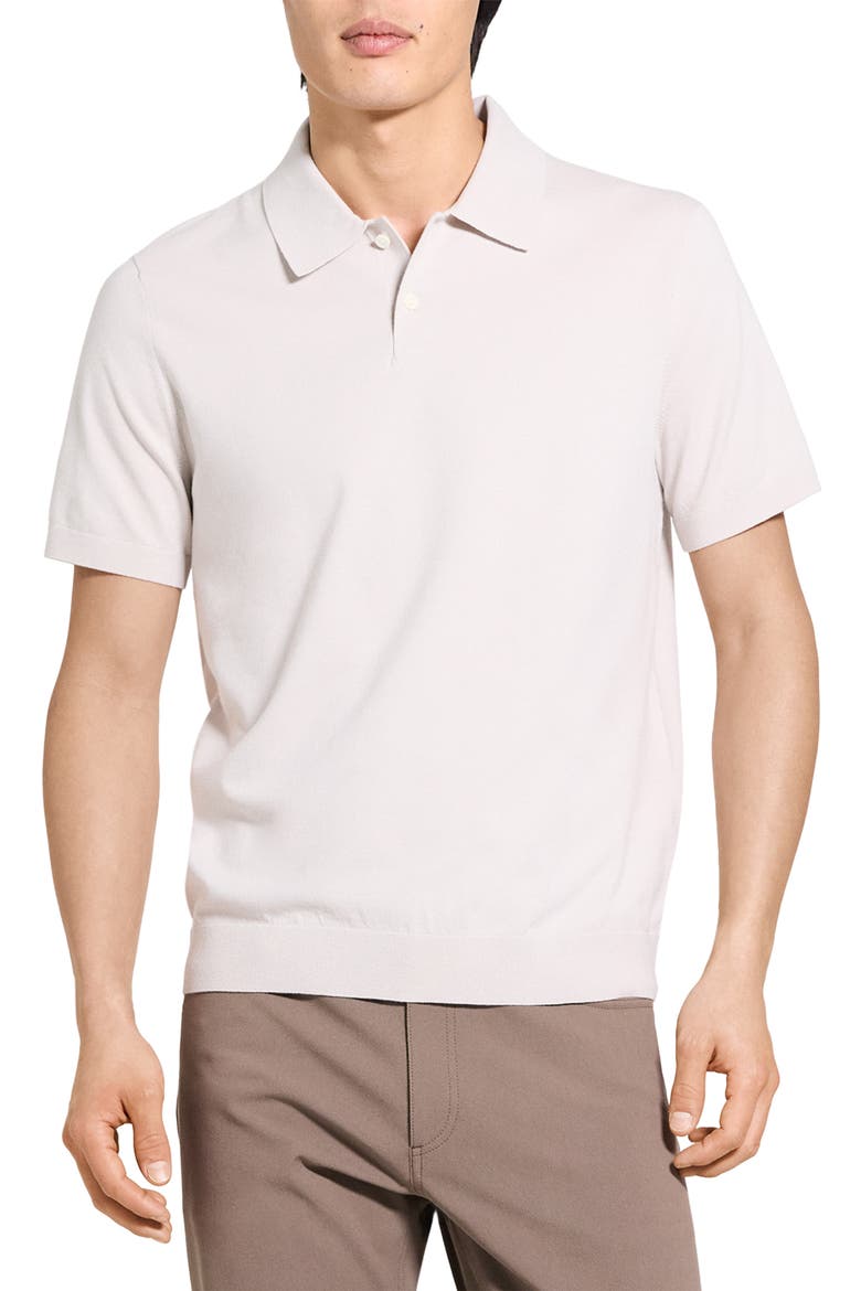 Soris Knit Polo, Main, color, SILVER CLOUD