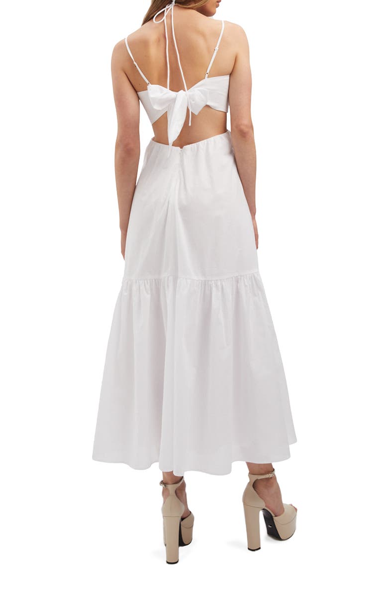 Bardot Willow Halter Neck Cotton Poplin Midi Dress, Alternate, color,