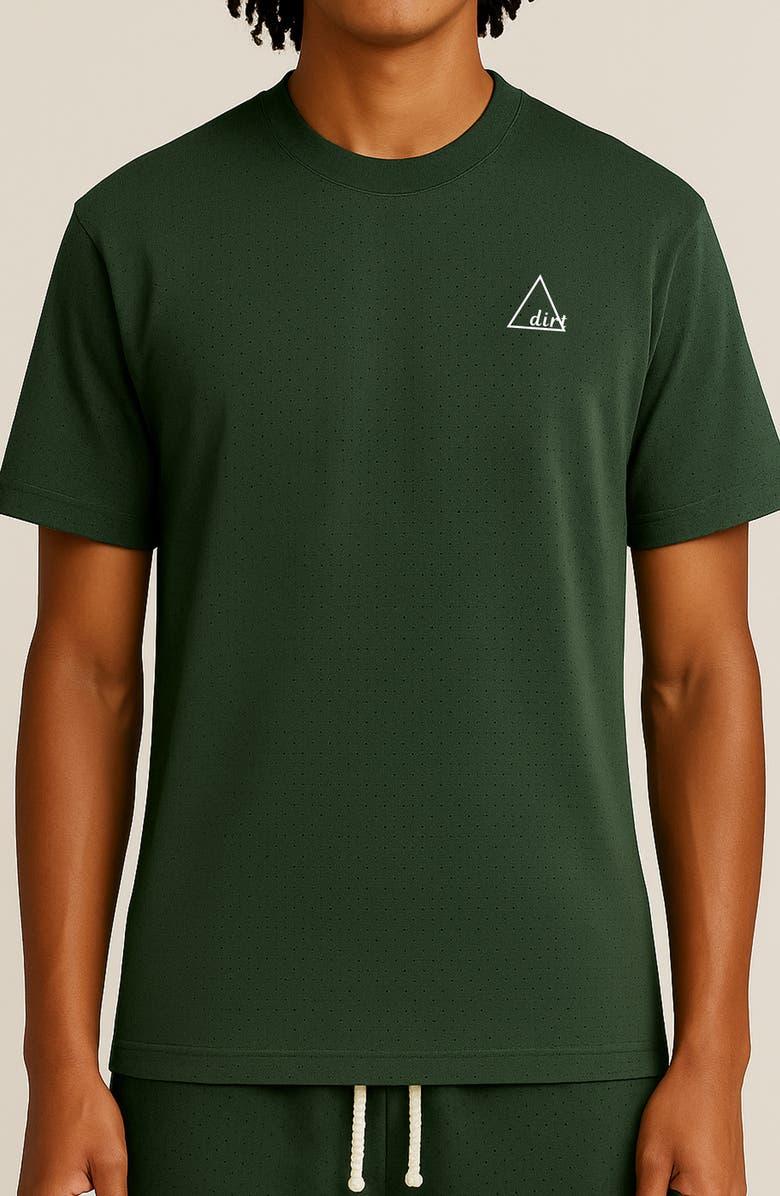 D.RT Perforated Cotton T-Shirt, Main, color, Green