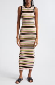 ATM Anthony Thomas Melillo Stripe Rib Tank Dress