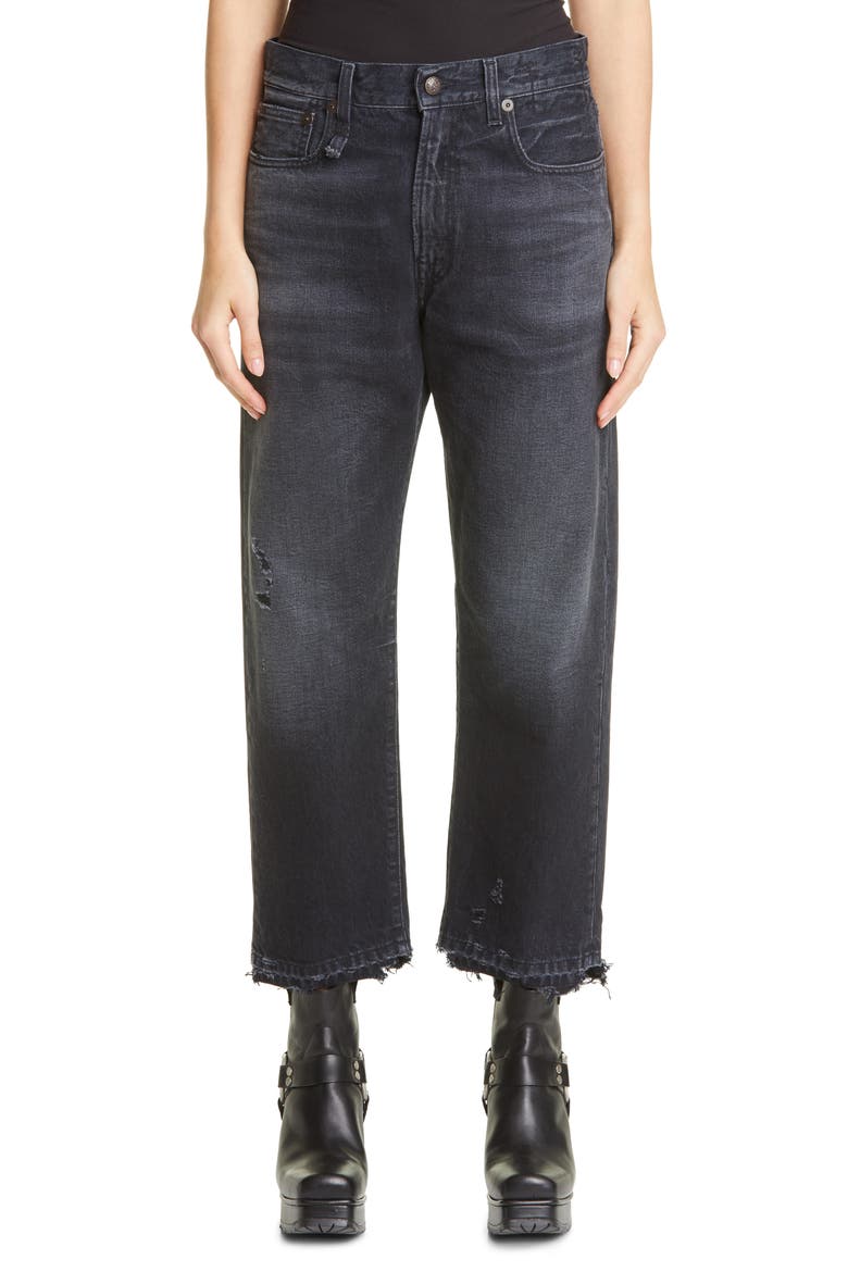 Distressed Boyfriend Jeans, Main, color, JAKE BLACK