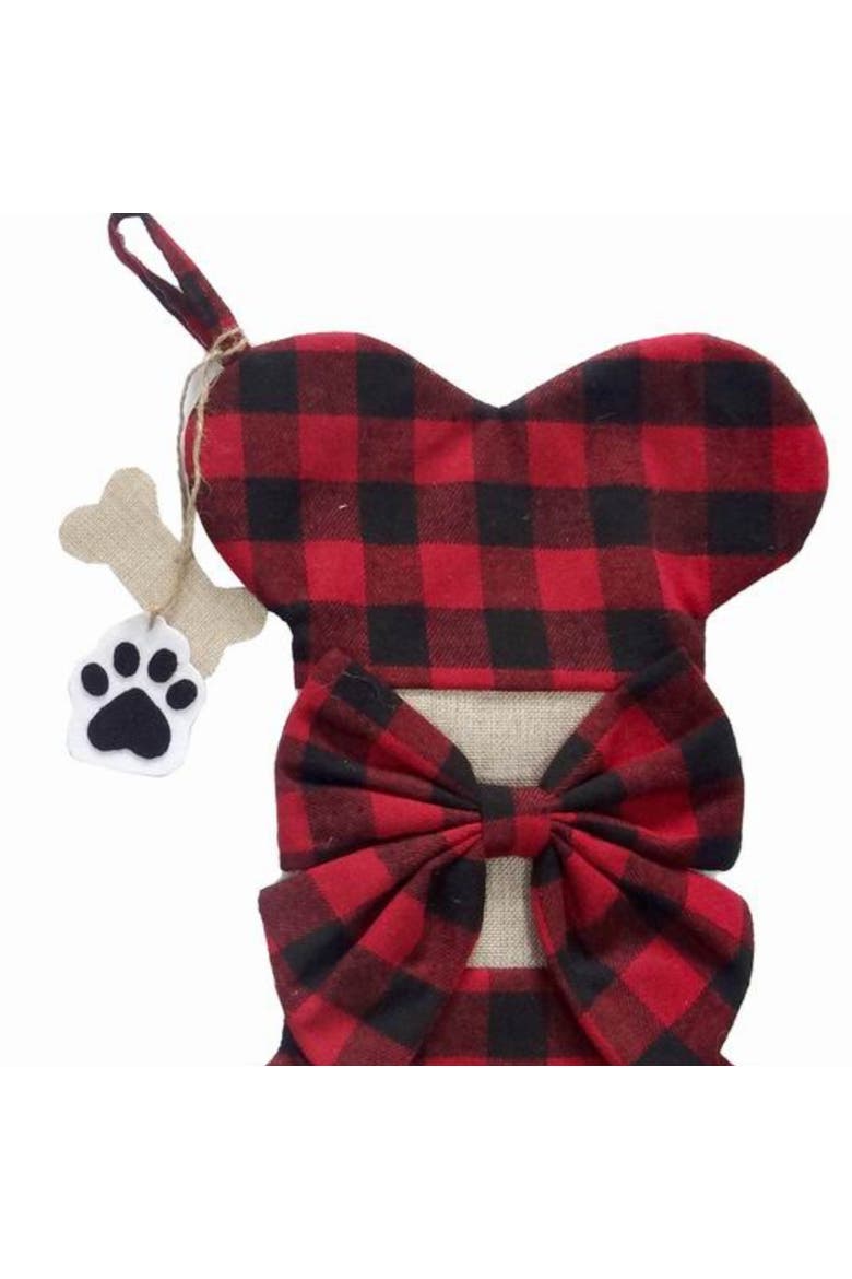 20In Pet Bone Stocking, Unlit, Red, Polyester, Christmas, Holiday Stockings, Mantel, Indoor, Home Decoration, Alternate, color, Red