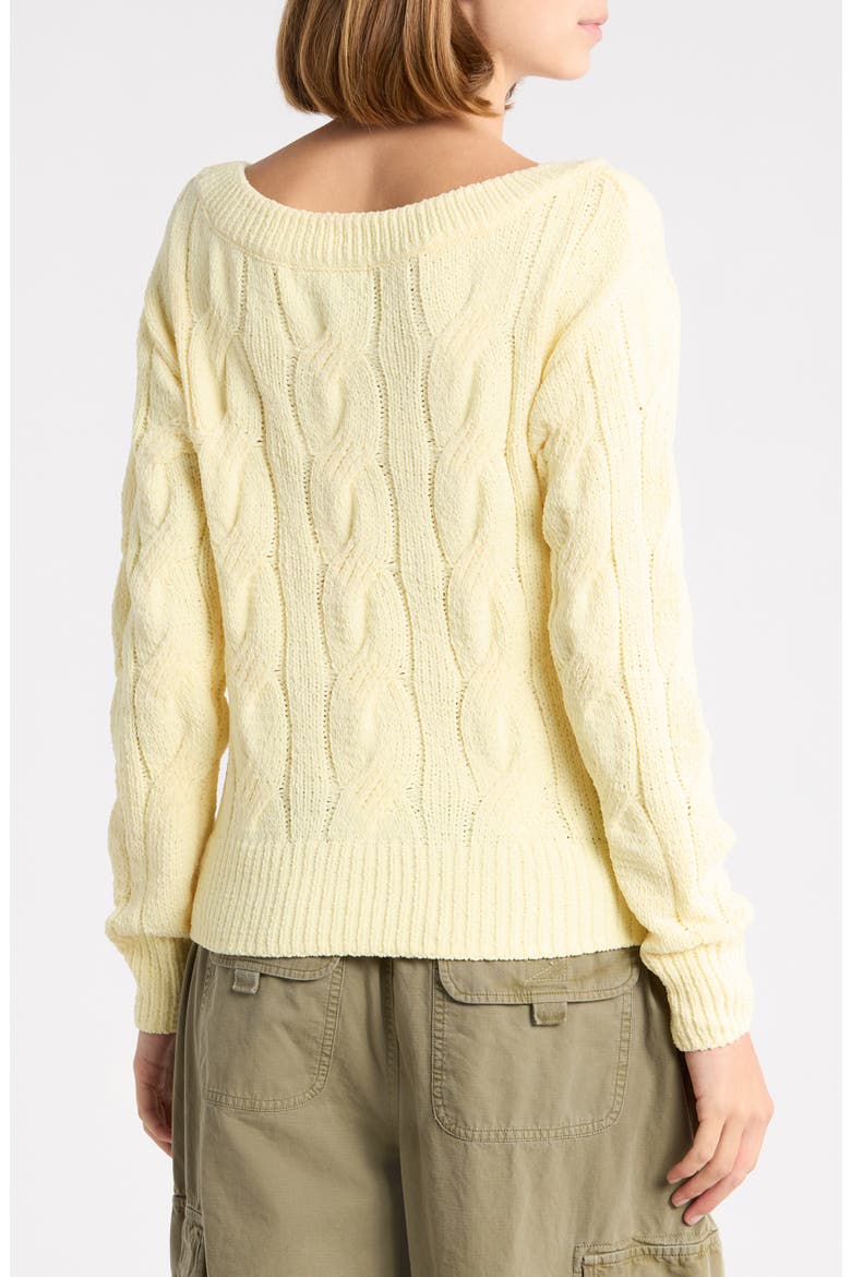 Chenille Cable Knit Sweater, Alternate, color, SOFT YELLOW