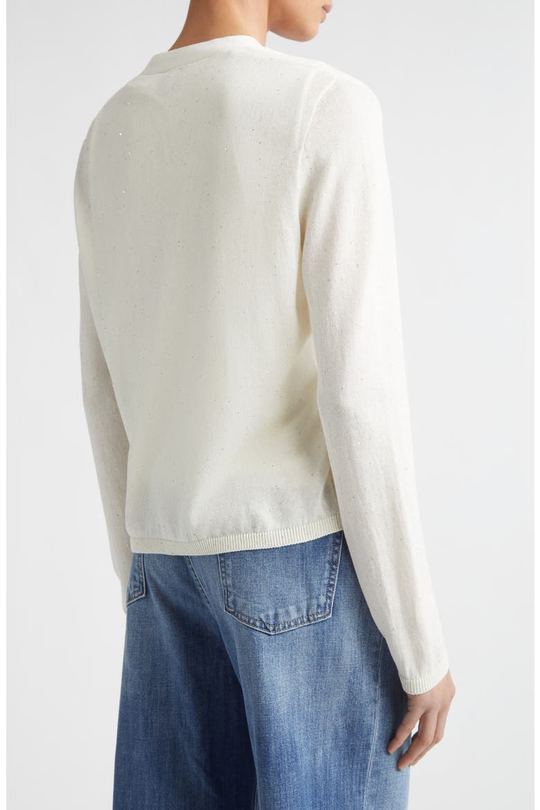 Micro Sequin Silk & Cotton Cardigan, Alternate, color, 00 IVORY
