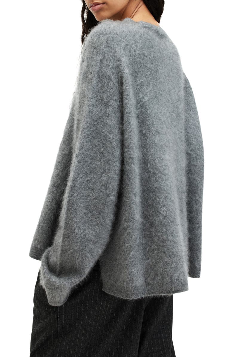 AllSaints Rebel Cashmere Crewneck Sweater, Alternate, color, Grey Marl