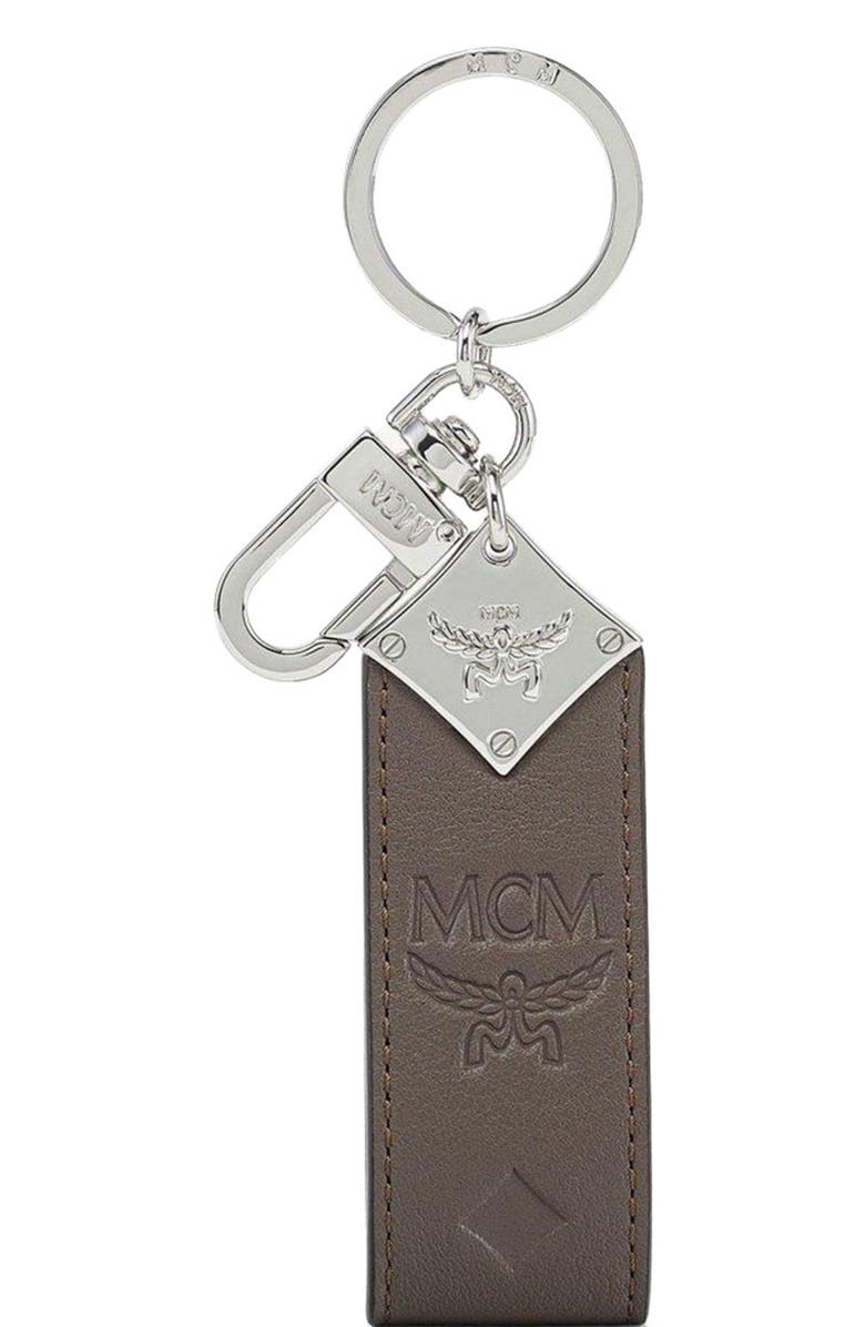 MCM Aren Key Holder in Monogram Leather, Main, color, 