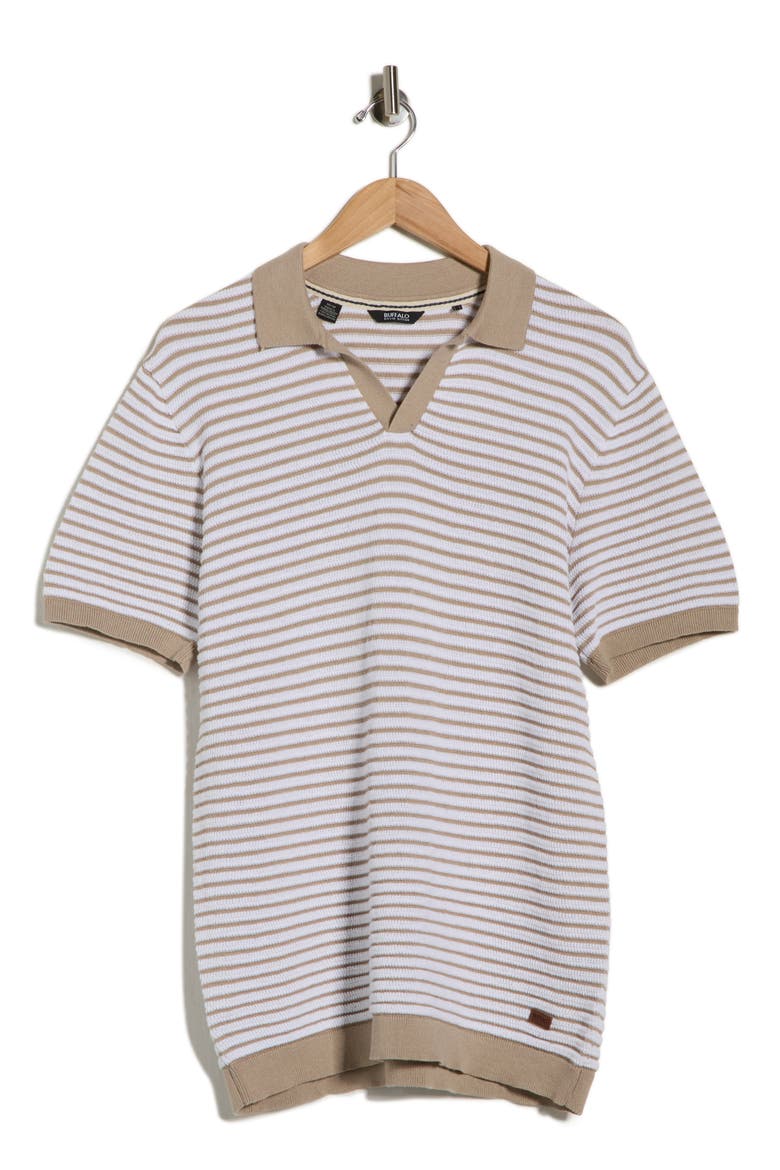 Wicher Stripe Knit Polo, Alternate, color, STRING COMBO