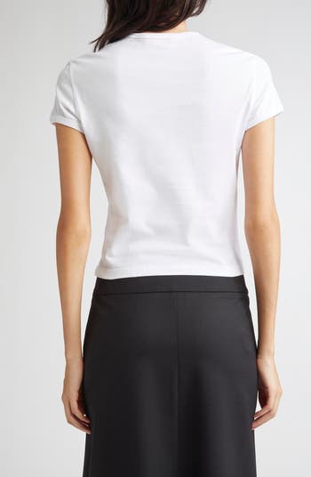 Metallic Oval D Cutout Slim Fit T-Shirt