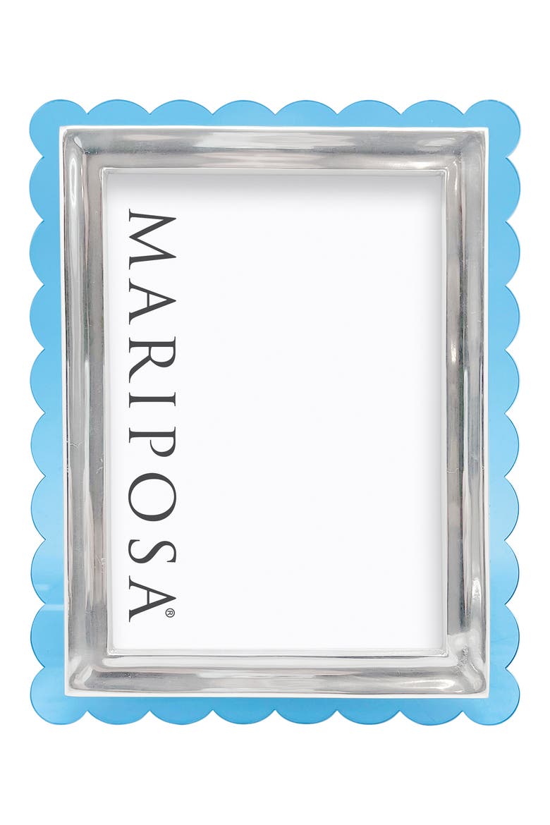 Acrylic Scallop Picture Frame, Main, color, BLUE