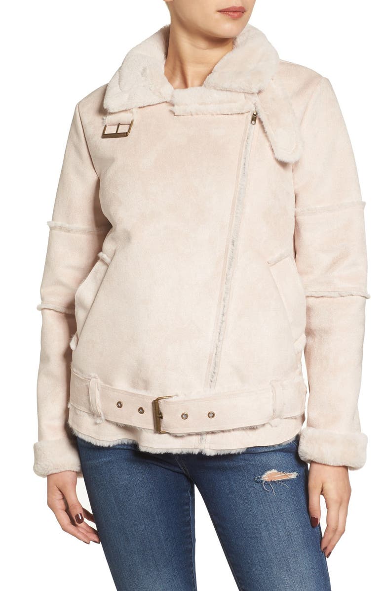 J.O.A. Faux Shearling Jacket, Alternate, color,