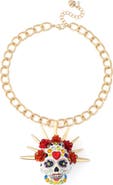 Betsey Johnson Sugar Skull Bride Crown Pendant Necklace
