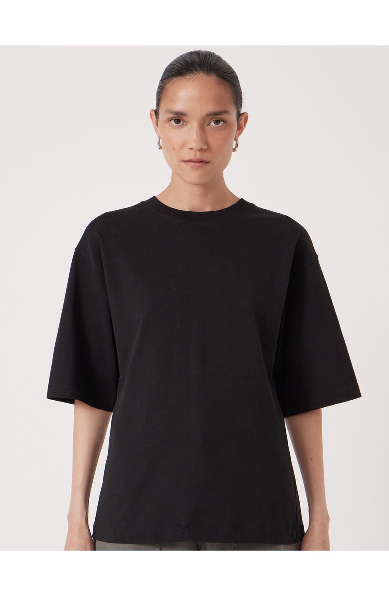 Hush Zip Detail Short Sleeve T-Shirt, Main, color, Black
