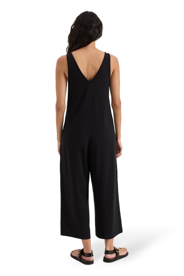 Luxe Essential Organic Cotton Cropped Jumpsuit, Alternate, color, Black