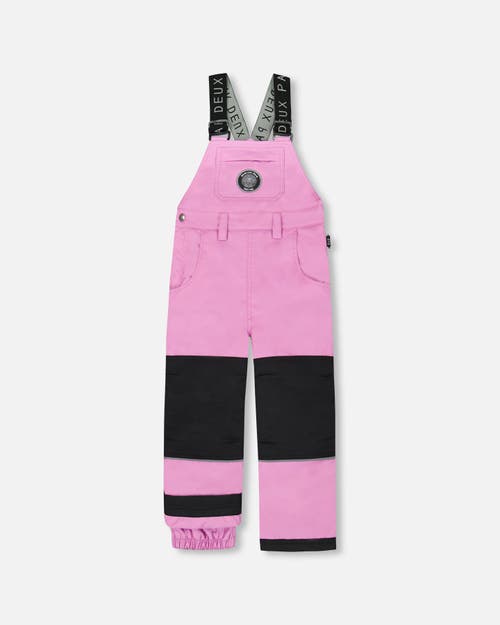 Deux Par Deux Kids'  Girl Solid Play Overall Snow Bib In Pink