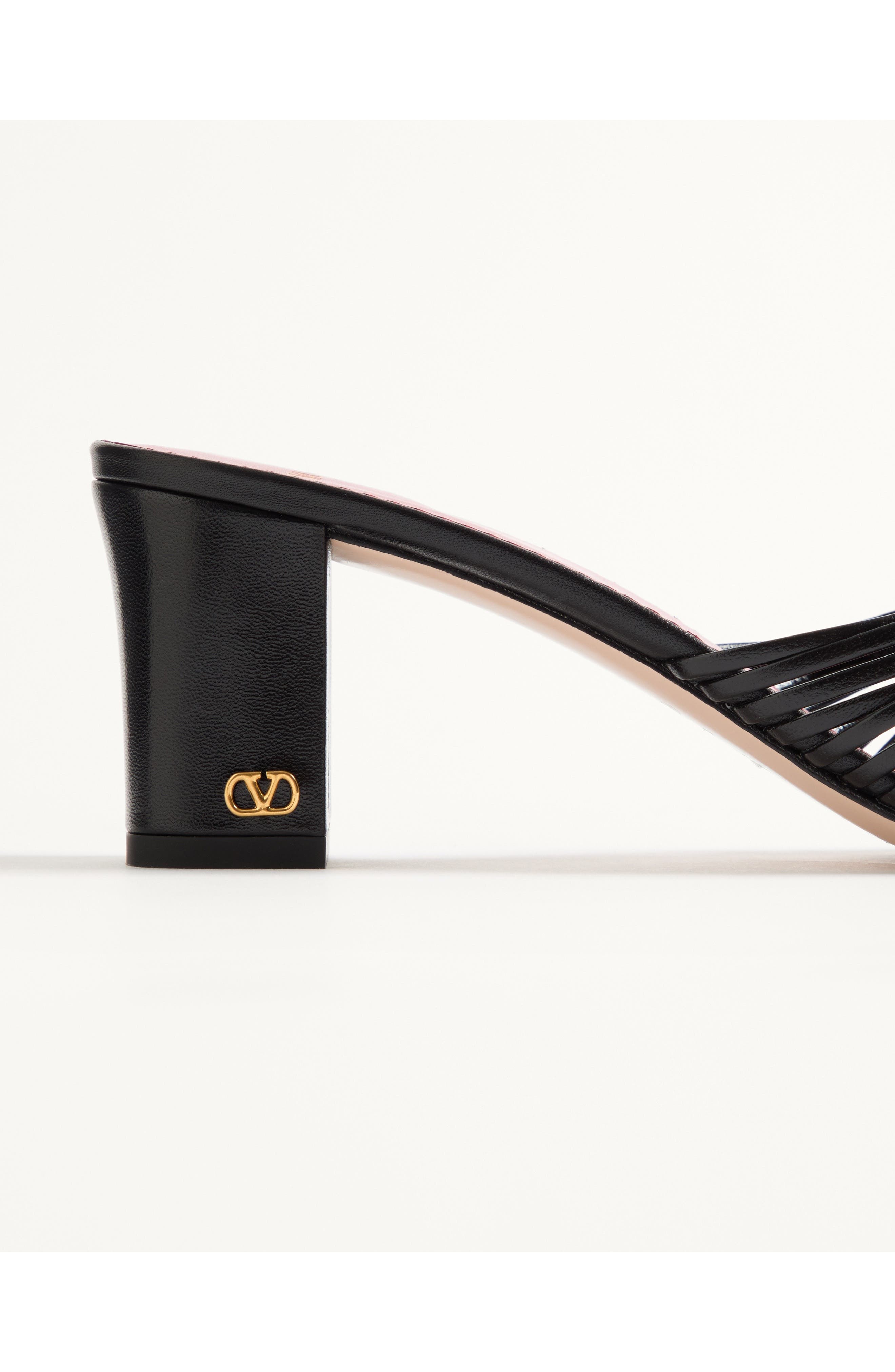 Valentino Annet Block Heel Slide Sandal, Alternate, color, Black