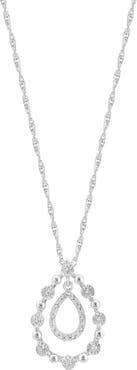 EFFY Sterling Silver Diamond Orbital Teardrop Pendant Necklace