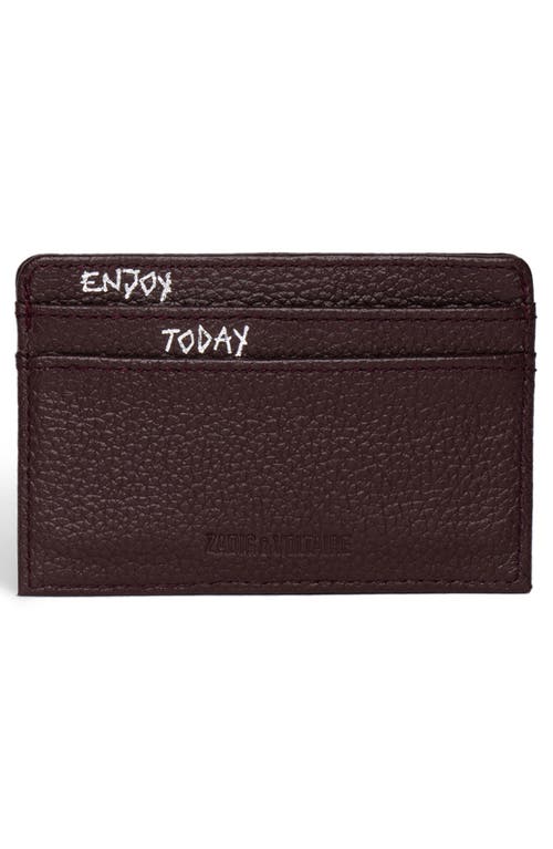 Zadig & Voltaire Pass Leather Card Case In Red