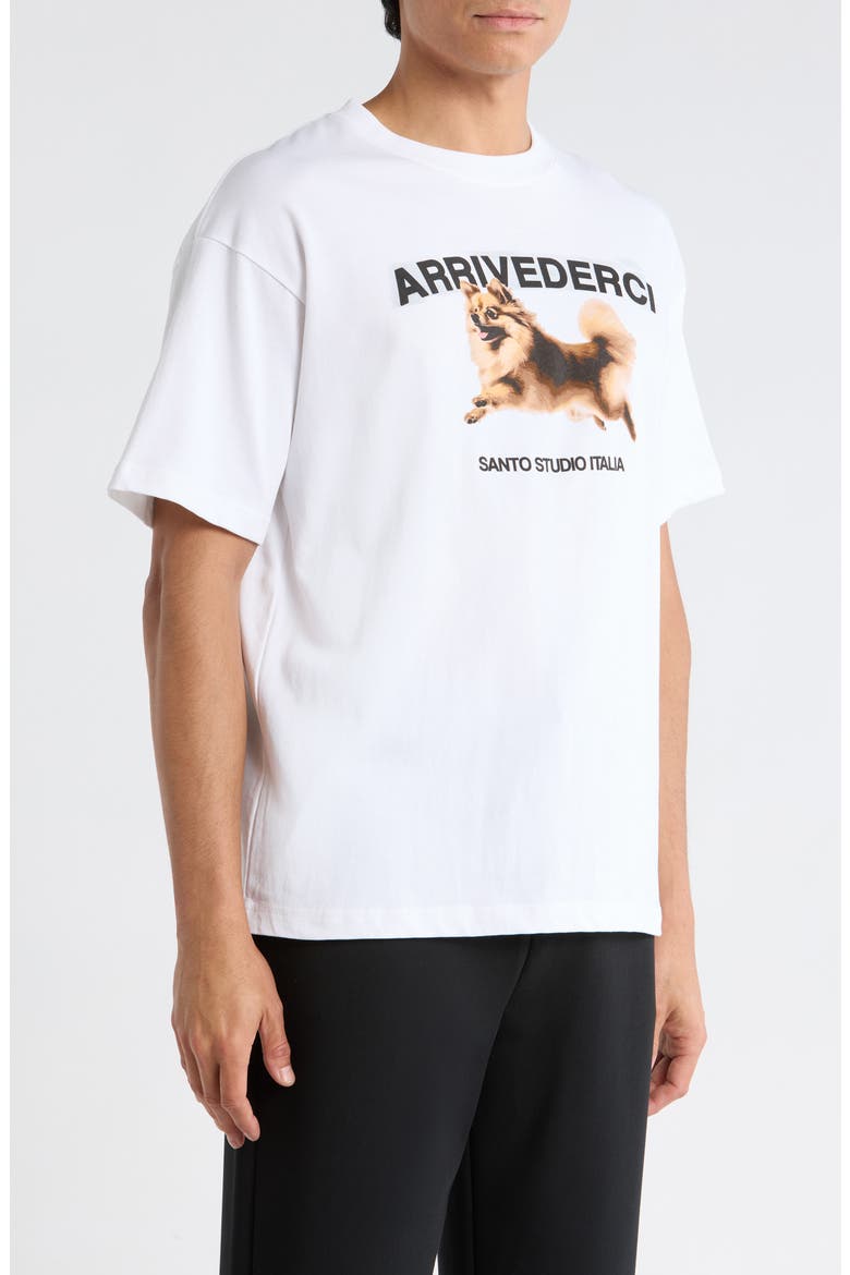 Arrivederci Drappo Boxy Fit Cotton Graphic T-Shirt, Alternate, color, WHITE