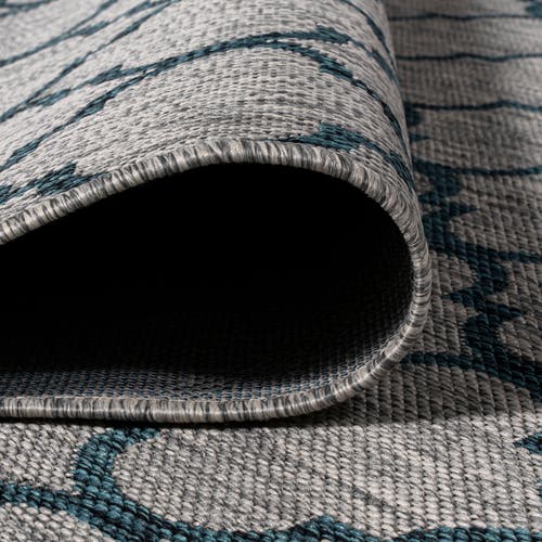 Jonathan Y Galon Filigree Indoor/outdoor Area Rug In Gray/teal