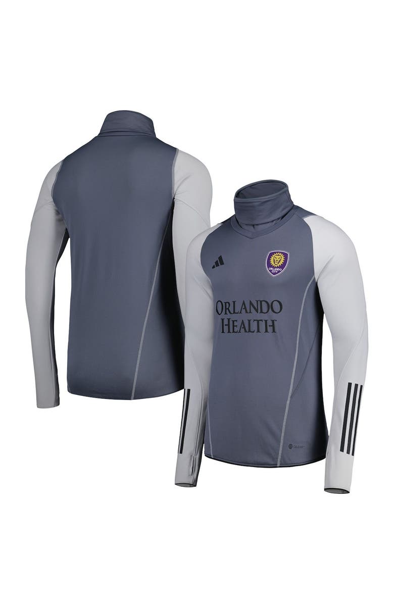 adidas Men's adidas Gray Orlando City SC Warm Raglan COLD.RDY Top, Main, color, Gray