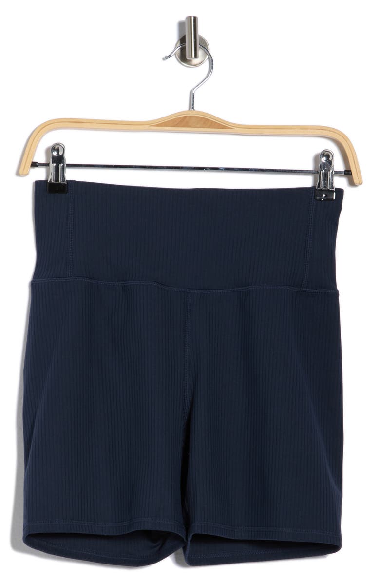 BALANCE COLLECTION Piper 5-Inch Ribbed Bike Shorts, Alternate, color, Total Eclipse