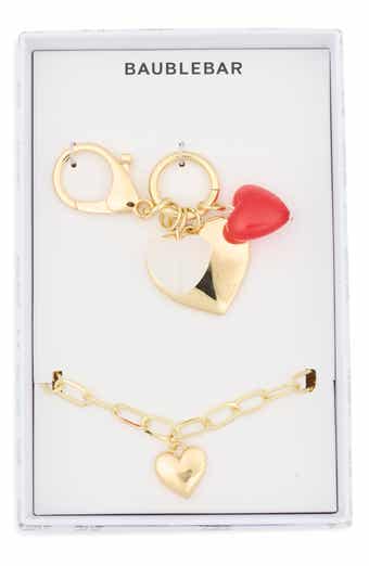 BaubleBar Heart Bracelet & Bag Charm Set