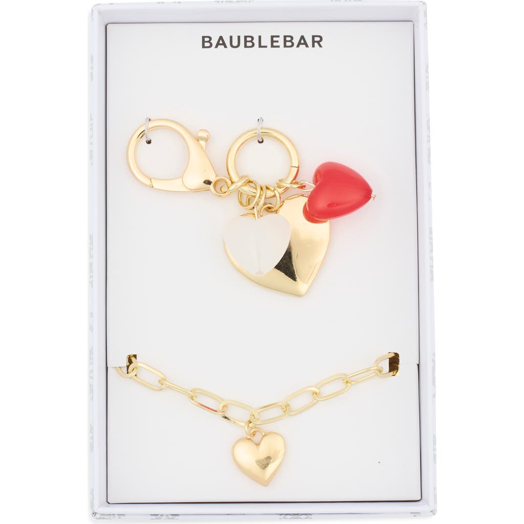 Baublebar Heart Bracelet & Bag Charm Set In Red