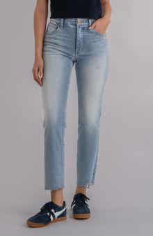 Rachael Fab Ab Raw Hem High Waist Crop Mom Jeans