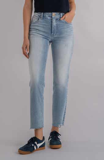 Rachael Fab Ab Raw Hem High Waist Crop Mom Jeans
