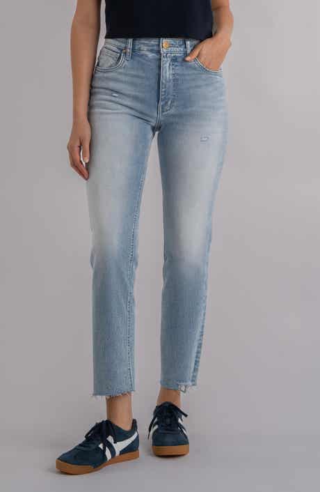 Rachael Fab Ab Raw Hem High Waist Crop Mom Jeans