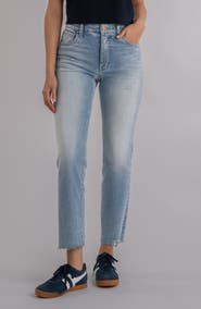 KUT from the Kloth Rachael Fab Ab Raw Hem High Waist Crop Mom Jeans