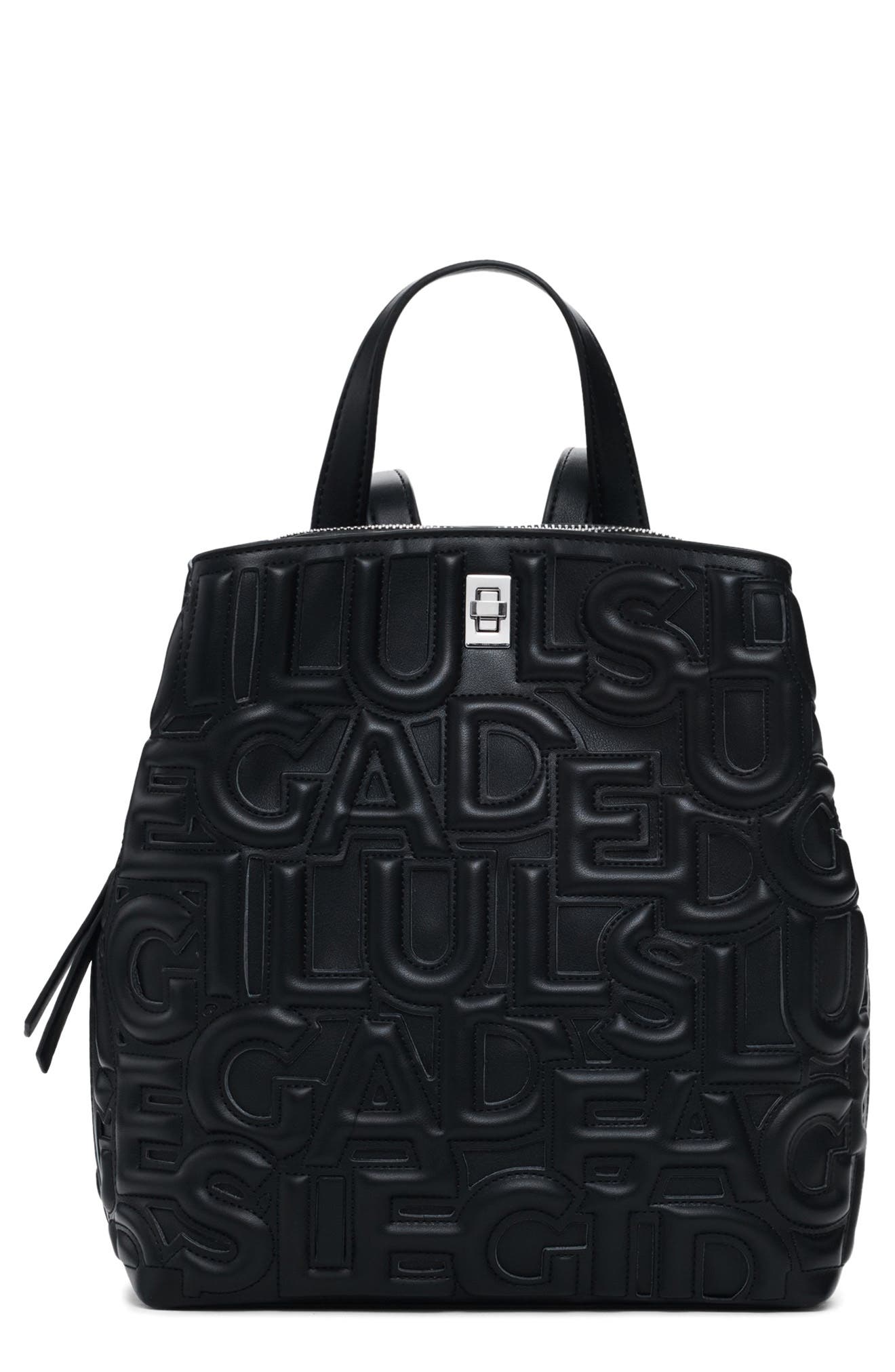 Desigual Mini Faux Leather Backpack, Main, color, Black