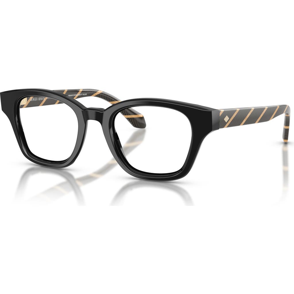 Giorgio Armani 47mm Rectangle Optical Glasses In Black