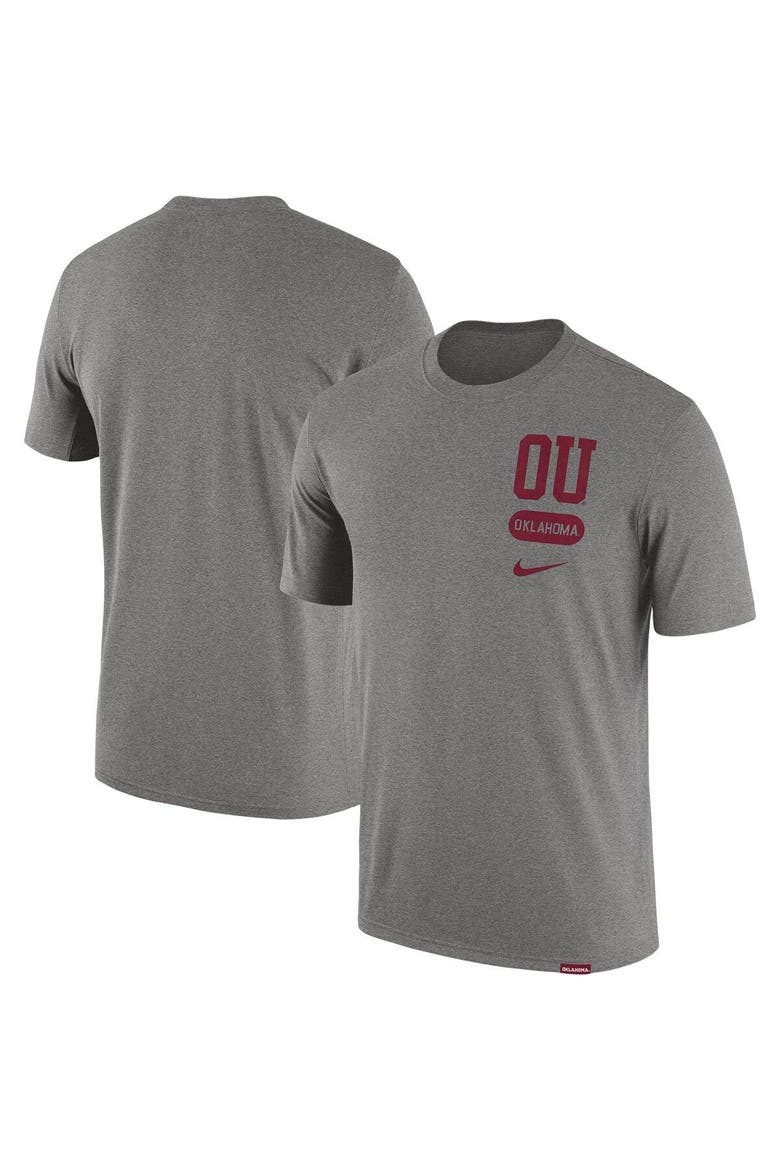 Men's Nike Heather Gray Oklahoma Sooners Campus Letterman Tri-Blend T-Shirt, Main, color, Heather Gray