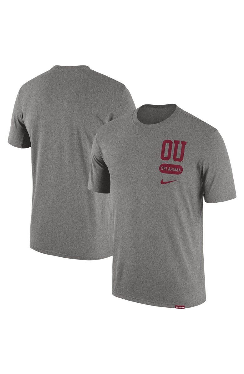 Nike Men's Nike Heather Gray Oklahoma Sooners Campus Letterman Tri-Blend T-Shirt, Main, color, 