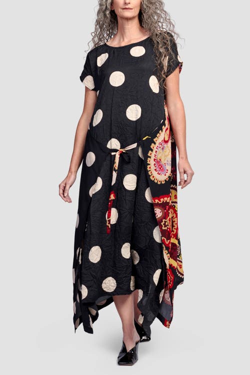 ALEMBIKA ALEMBIKA POLKA DOTS MIXED PRINT WRAP DRESS