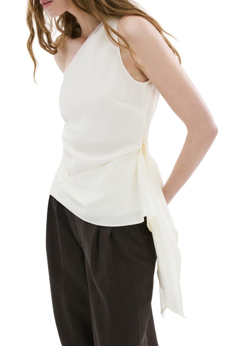 Asymmetric Lyocell Top, Alternate, color, OFF WHITE